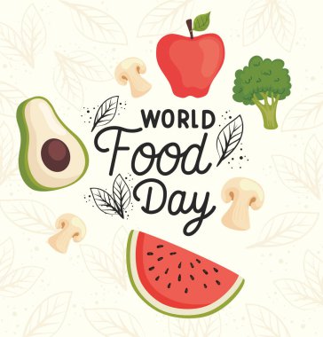 world food day lettering card