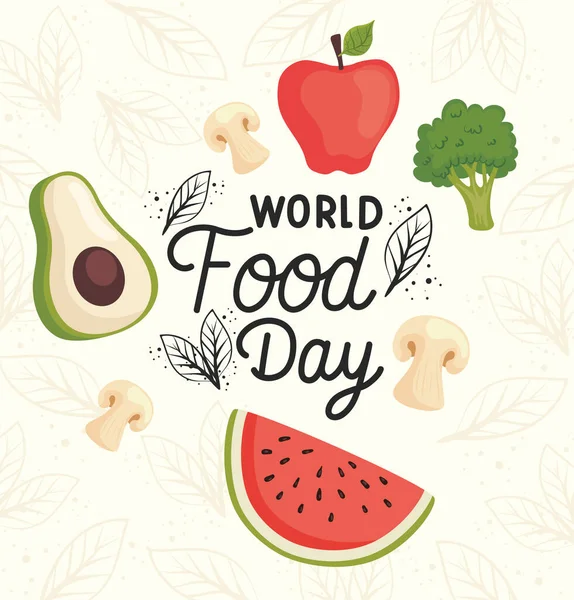 world food day lettering card