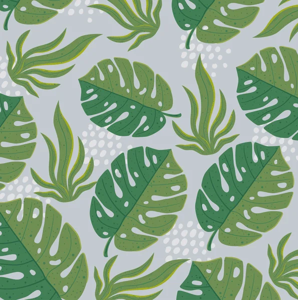 Floral Jungle Leafs Pattern Background — Vettoriale Stock