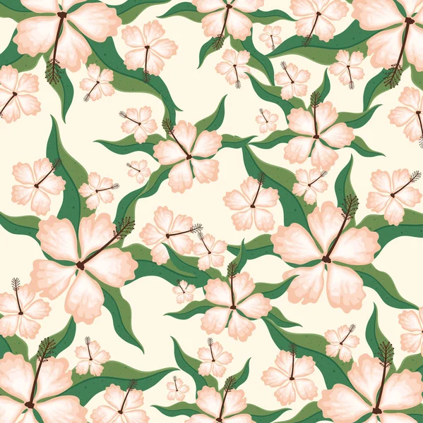 Flowers Leafs Jungle Pattern —  Vetores de Stock