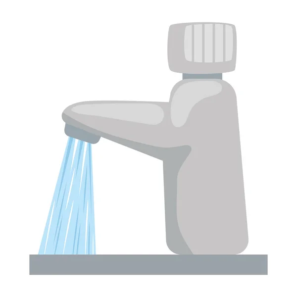 Bath Faucet Water Isolated Icon — Vector de stock