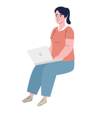 man using laptop device tech