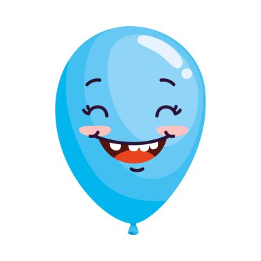 blue balloon helium emoji character
