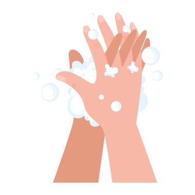 hands washing with bubbles icon