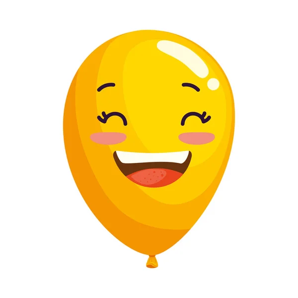 Yellow Balloon Helium Emoji Character — Stockový vektor