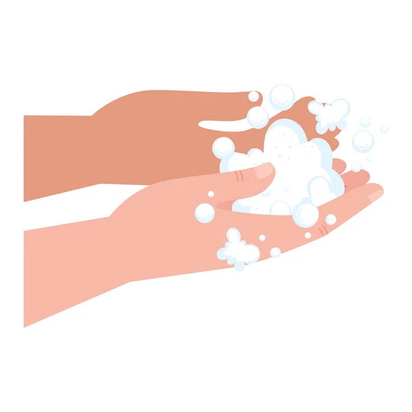 Hands Human Foam Icon — Vettoriale Stock