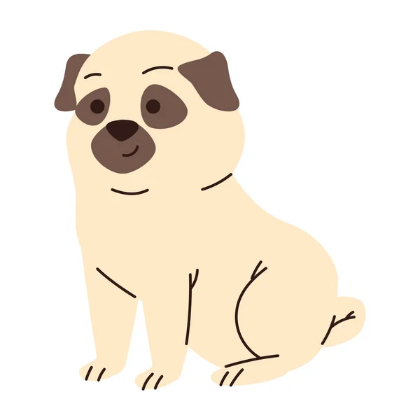 Cute Beige Dog Pet Character — Archivo Imágenes Vectoriales