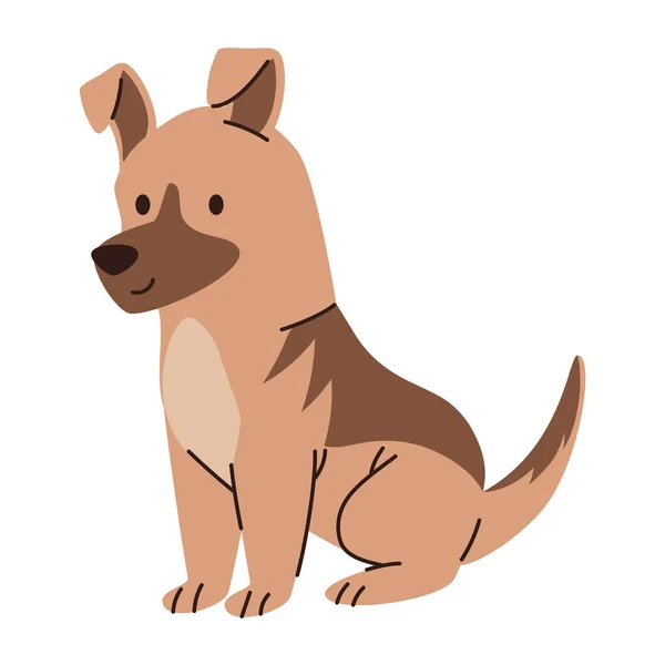 Cute Dog Pet Seated Character — Stockový vektor