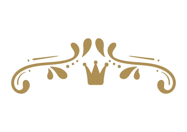 Golden Border Crown Icon — Archivo Imágenes Vectoriales