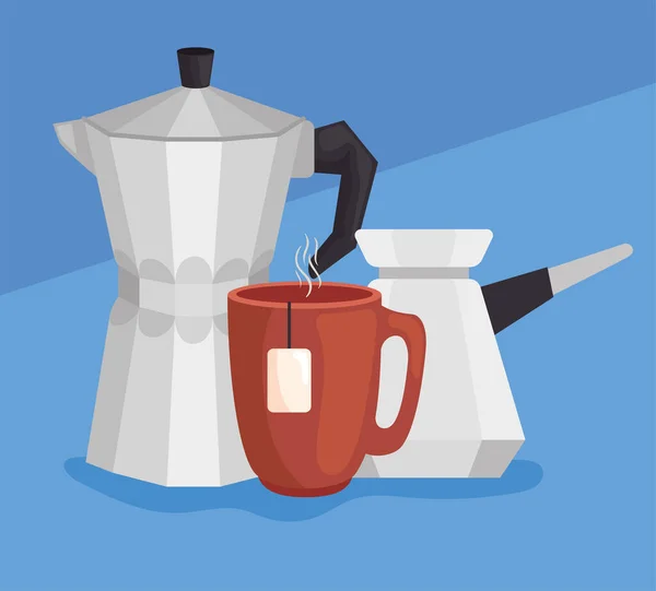Иконки Оборудования Кофейни — стоковый вектор
