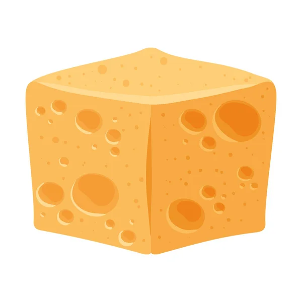 Cheese Dairy Product Block Icon — Stockvector