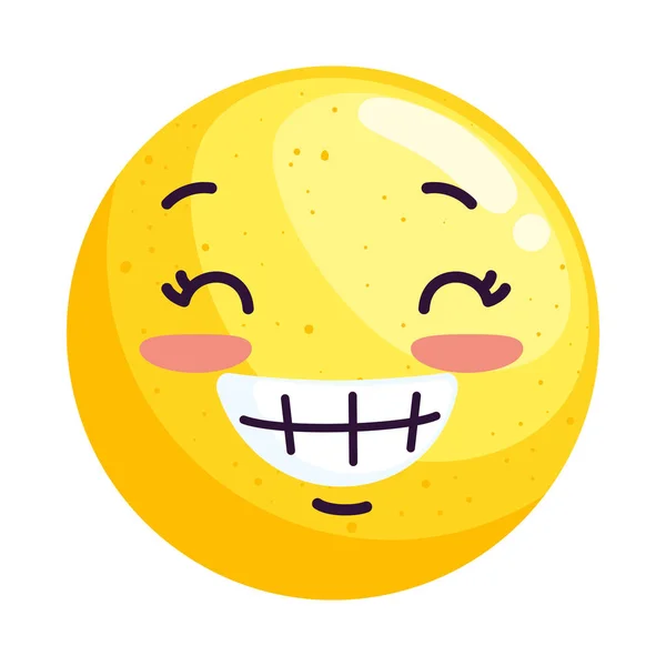 Happy Emoji Comic Character Icon — Stock Vector