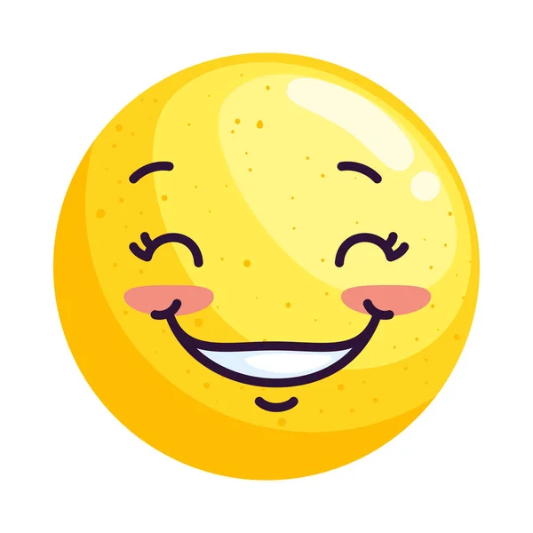 Happy Yellow Emoticon Comic Character — Vettoriale Stock