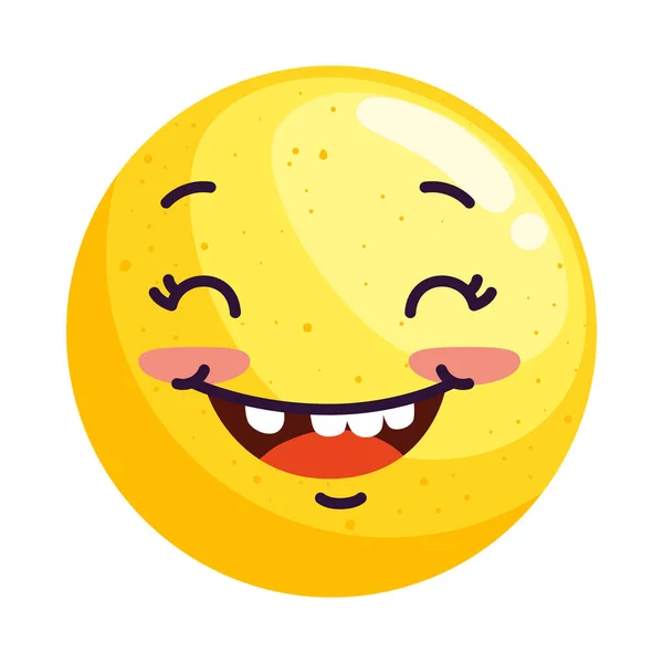 Female Emoticon Smiling Comic Character — Stock Vector