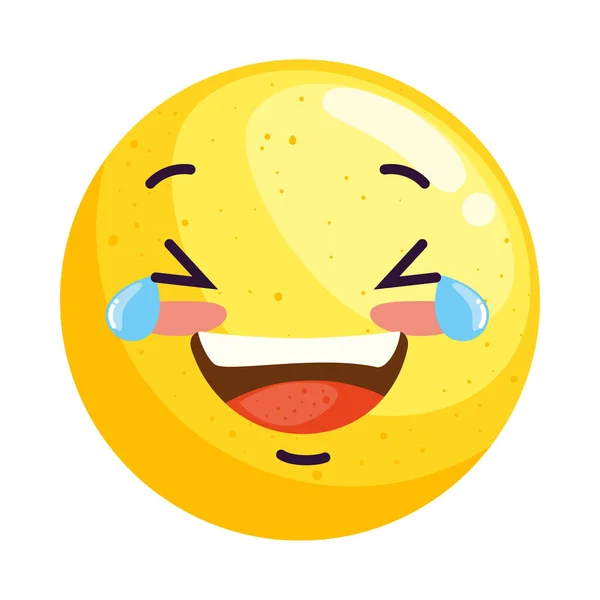 Emoji Smiling Tears Icon — Stock Vector