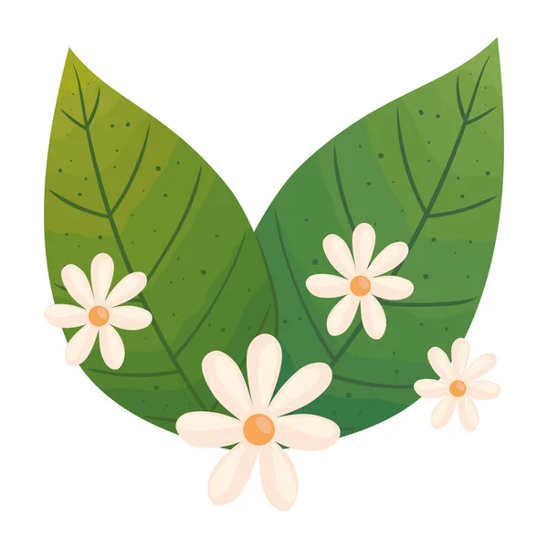 Leafs Flowers Nature Icon — Wektor stockowy