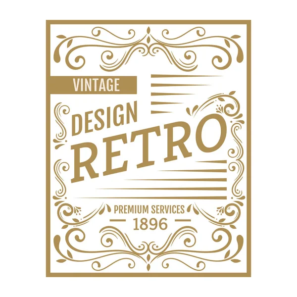Design Retro Golden Label Icon — Archivo Imágenes Vectoriales
