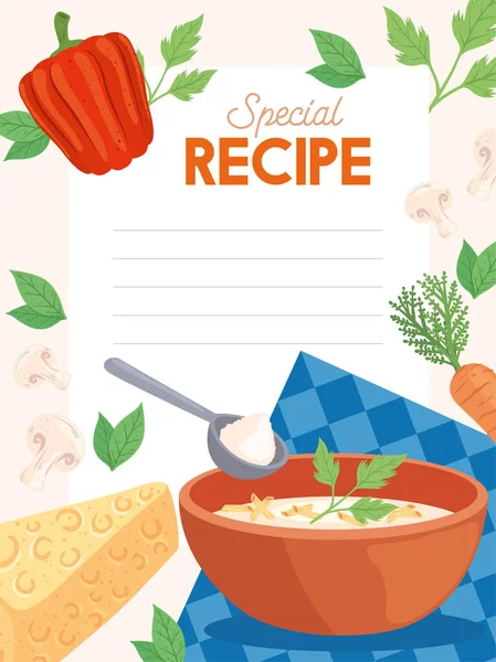 Special Recipe Lettering Card Soup Grafiche Vettoriali