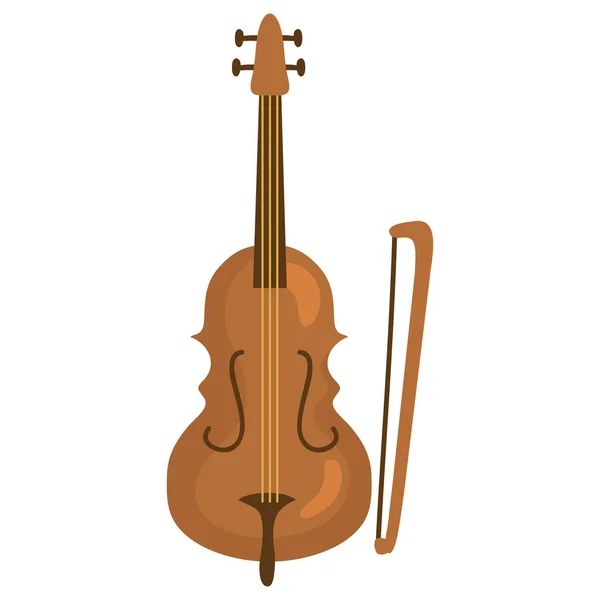 Instrumento Violino Ícone Isolado Musical — Vetor de Stock