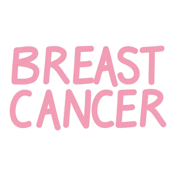 Breast Cancer Lettering Pink Color — Stockvector