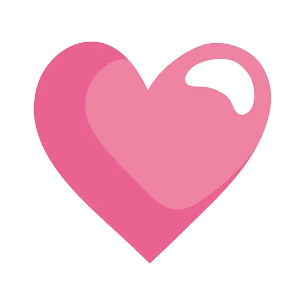 Pink Heart Love Isolated Icon — Vettoriale Stock