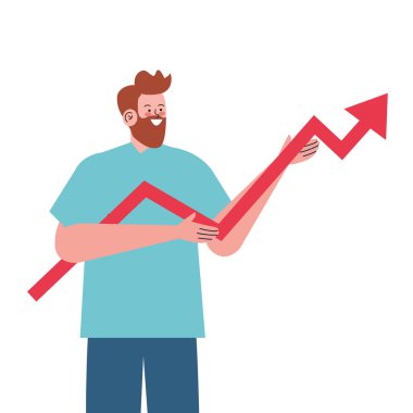 man lifting increase arrow character