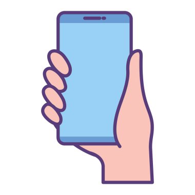 Akıllı telefon aygıtı teknolojisiyle el.