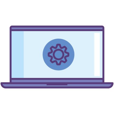 laptop with gear settings tech