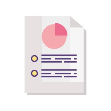 statistics pie in document file icon
