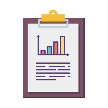 statistics bars in clipboard icon