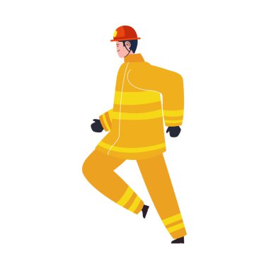 firefighter running professional hero character
