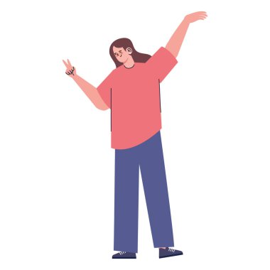 Genç kadın avatar karakter simgesi