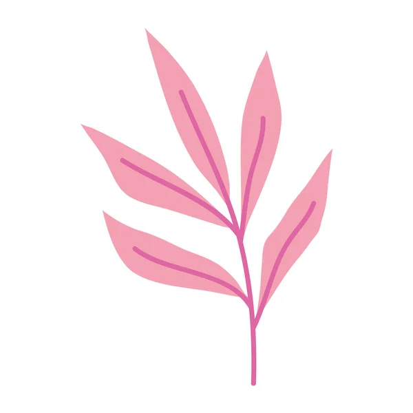 Pink Branch Leafs Foliage — Vetor de Stock