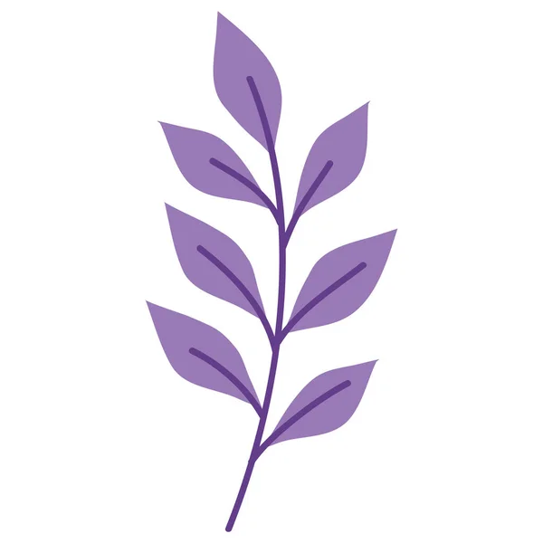 Purple Branch Leafs Foliage — Stockvector