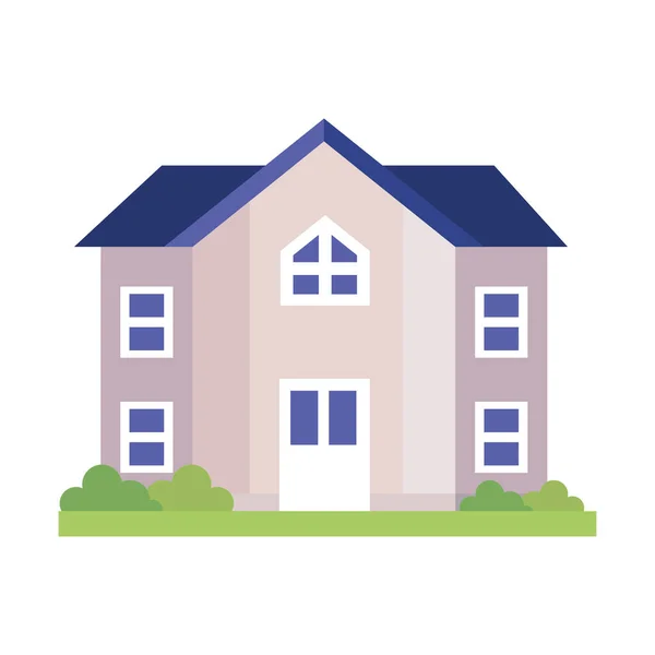 Big House Front Facade Icon — 스톡 벡터