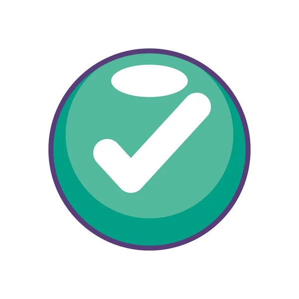 Check Symbol Button Icon — Stock vektor