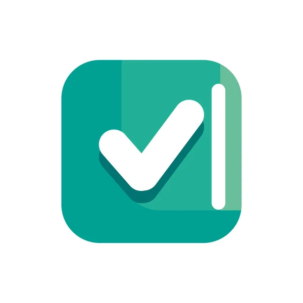 Check Symbol Green Button Icon — Stok Vektör