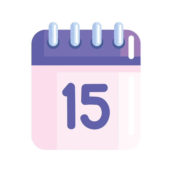 Calendar Remider Fifteen Day Icon — Vector de stock