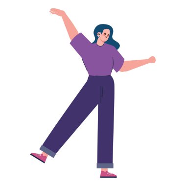 woman dancing avatar character icon