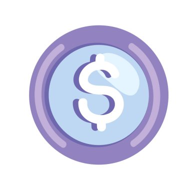 coin lilac money dollar icon