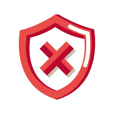 shield with red x icon