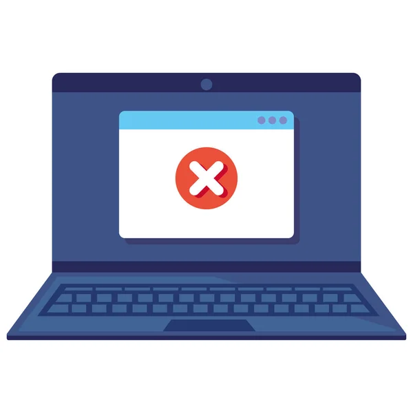 Laptop Alert Webpage Isolated Icon — Stok Vektör