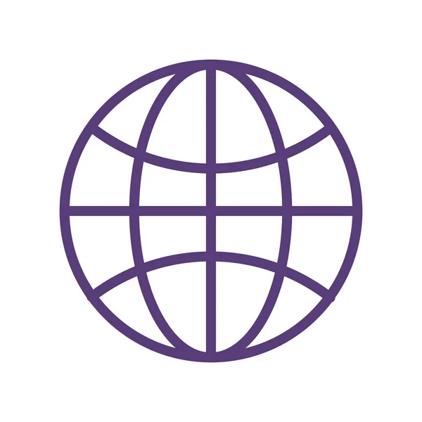 Global Sphere Browser Isolated Icon — Wektor stockowy