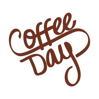 coffee day lettering brown color