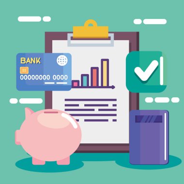 accounting and auditing set icons