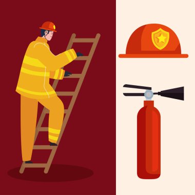 firefighter professional and equipment character