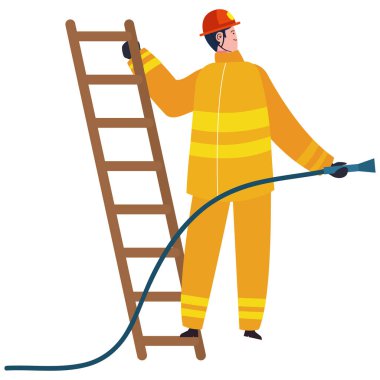 bomberman in stair with hose character
