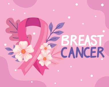 breast cancer awareness poster with flower
