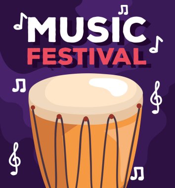 music festival flyer with drum