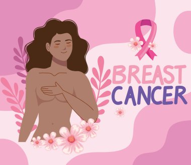 breast cancer awareness with afro woman